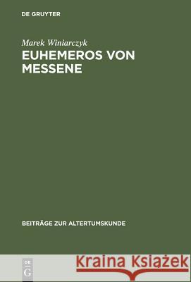 Euhemeros Von Messene Winiarczyk, Marek 9783598777066 K. G. Saur - książka