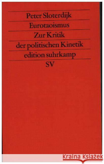 Euro-Taoismus Sloterdijk, Peter 9783518114506 Suhrkamp - książka