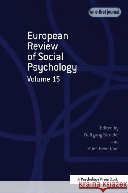 European Review of Social Psychology Stroebe, Wolfgang 9781841699424 Psychology Press (UK) - książka