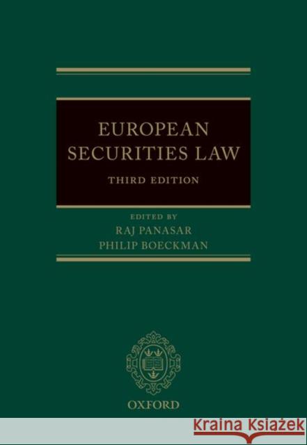 European Securities Law Raj Panasar Philip Boeckman 9780198814863 Oxford University Press, USA - książka