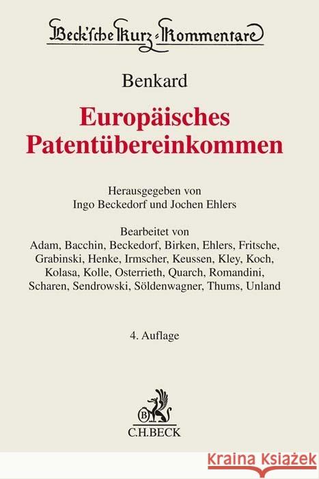 Europäisches Patentübereinkommen  9783406761959 Beck Juristischer Verlag - książka