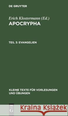 Evangelien Erich Klostermann 9783111235776 De Gruyter - książka