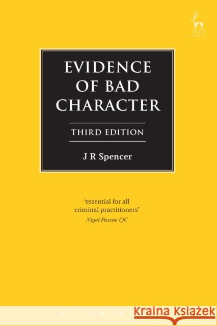 Evidence of Bad Character Spencer, J. R. 9781509900046 Hart Publishing - książka