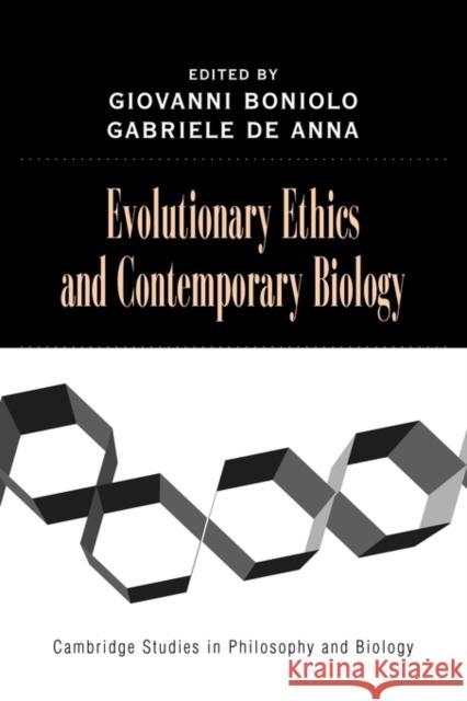 Evolutionary Ethics and Contemporary Biology Giovanni Boniolo Gabriele d 9780521122702 Cambridge University Press - książka