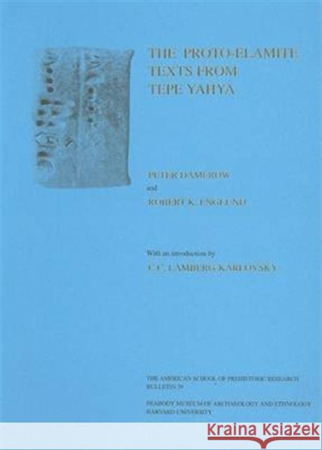 Excavations at Tepe Yahya, Iran, 1967-1975 Damerow, Peter 9780873655422 Peabody Museum of Archaeology and Ethnology, - książka