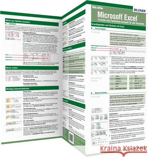 Excel 2019 und 365 - Formeln und Funktionen kompakt, 1 Falttafel Baumeister, Inge 9783832804572 BILDNER Verlag - książka