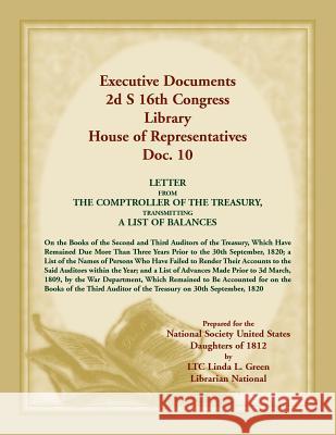 Executive Documents 2d S 16th Congress Library House of Representatives, Doc. 10 Linda L Green 9780788457142 Heritage Books - książka