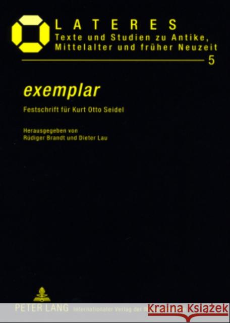 «Exemplar»: Festschrift Fuer Kurt Otto Seidel Brandt, Rüdiger 9783631569474 Peter Lang Gmbh, Internationaler Verlag Der W - książka
