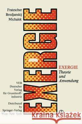 Exergie: Theorie Und Anwendung Fratzscher, Wolfgang 9783709195246 Springer - książka