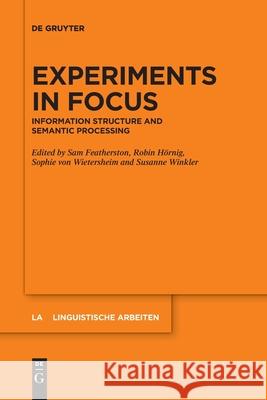 Experiments in Focus No Contributor 9783110765984 de Gruyter - książka
