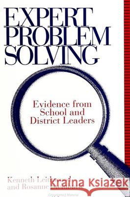 Expert Problem Solving Kenneth A. Leithwood Rosanne Steinbach 9780791421086 State University of New York Press - książka