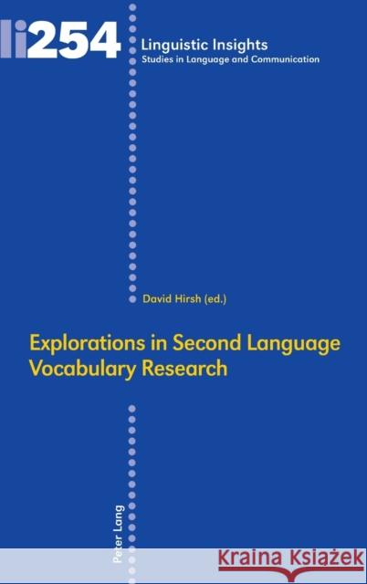 Explorations in Second Language Vocabulary Research David Hirsh   9783034329408 Peter Lang AG, Internationaler Verlag der Wis - książka