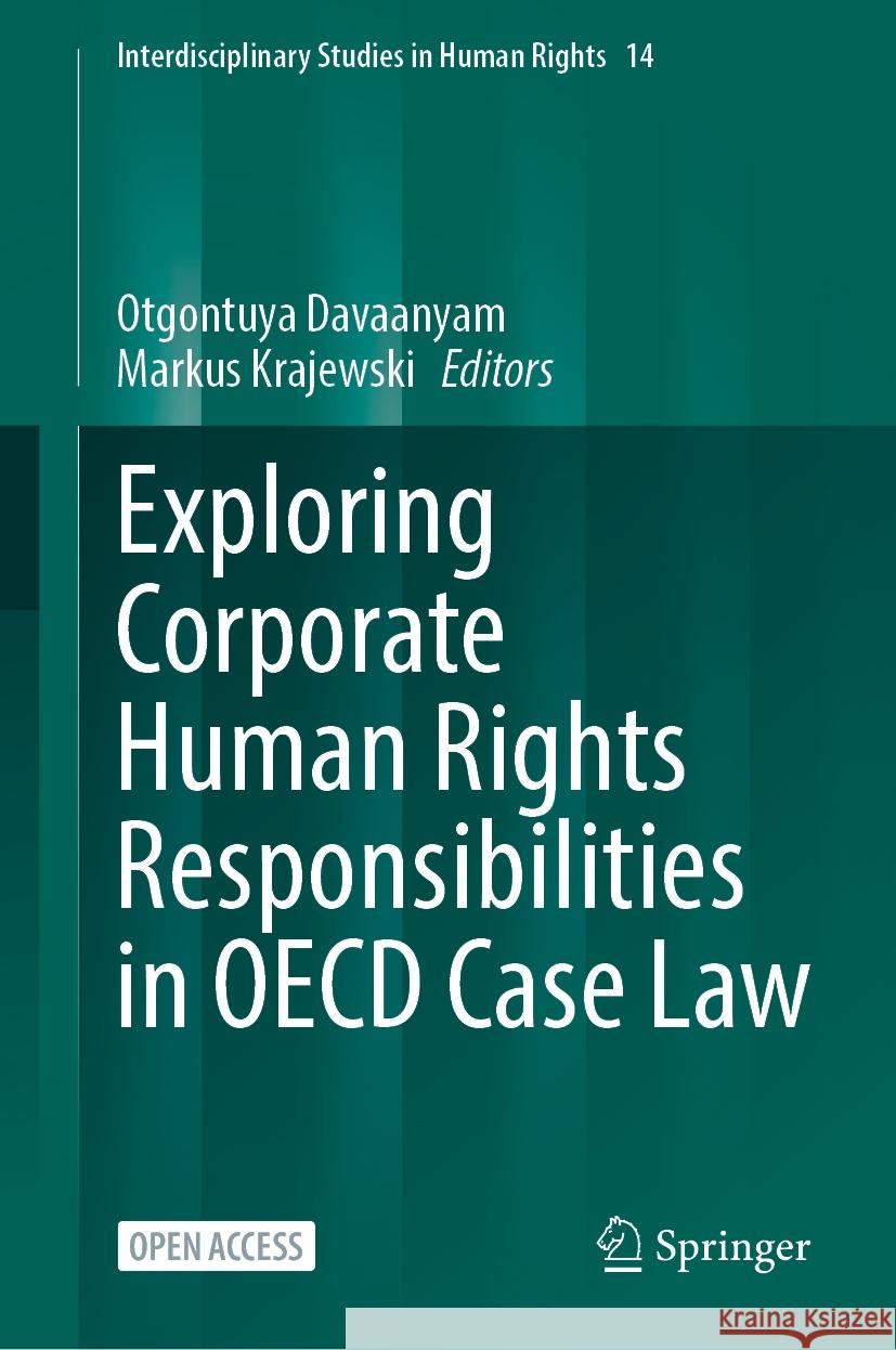 Exploring Corporate Human Rights Responsibilities in OECD Case Law Otgontuya Davaanyam Markus Krajewski 9783031757167 Springer - książka