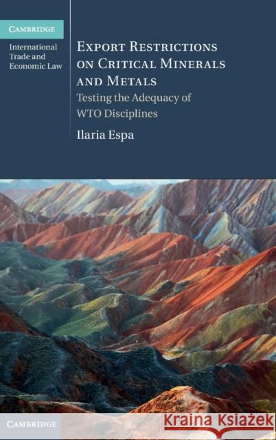 Export Restrictions on Critical Minerals and Metals: Testing the Adequacy of Wto Disciplines Espa, Ilaria 9781107085961 Cambridge University Press - książka