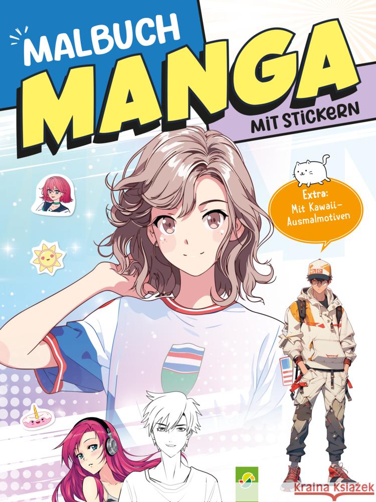 Extra dickes Manga-Malbuch mit Stickern zum Kreativsein und Entspannen für alle Manga-Fans! Schwager & Steinlein Verlag 9783849945473 Schwager & Steinlein - książka