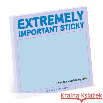 Extremely Important Sticky Note Knock Knock 9781683496182 Knock Knock - książka