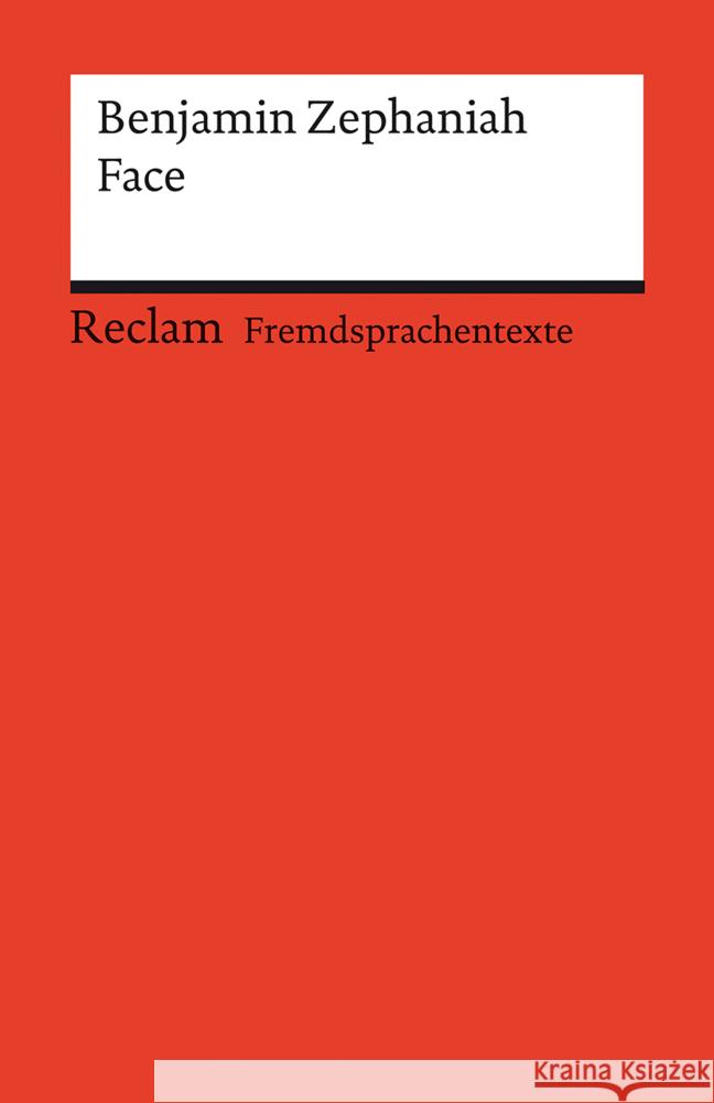 Face Zephaniah, Benjamin 9783150141342 Reclam, Ditzingen - książka