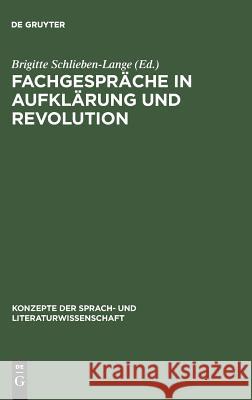 Fachgespräche in Aufklärung und Revolution  9783484220478 Max Niemeyer Verlag - książka