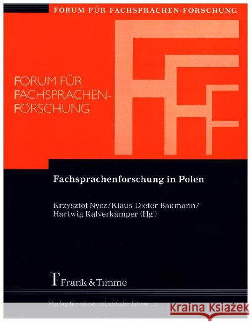 Fachsprachenforschung in Polen  9783732902118 Frank & Timme - książka