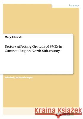 Factors Affecting Growth of SMEs in Gatundu Region North Sub-county Mary Jokorvic 9783656639015 Grin Verlag Gmbh - książka