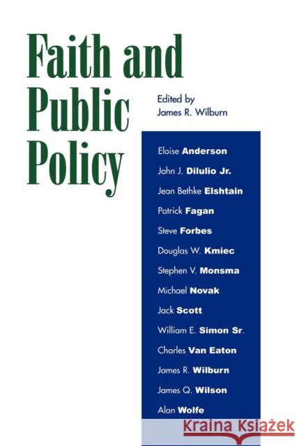 Faith and Public Policy James R. Wilburn 9780739103869 Lexington Books - książka