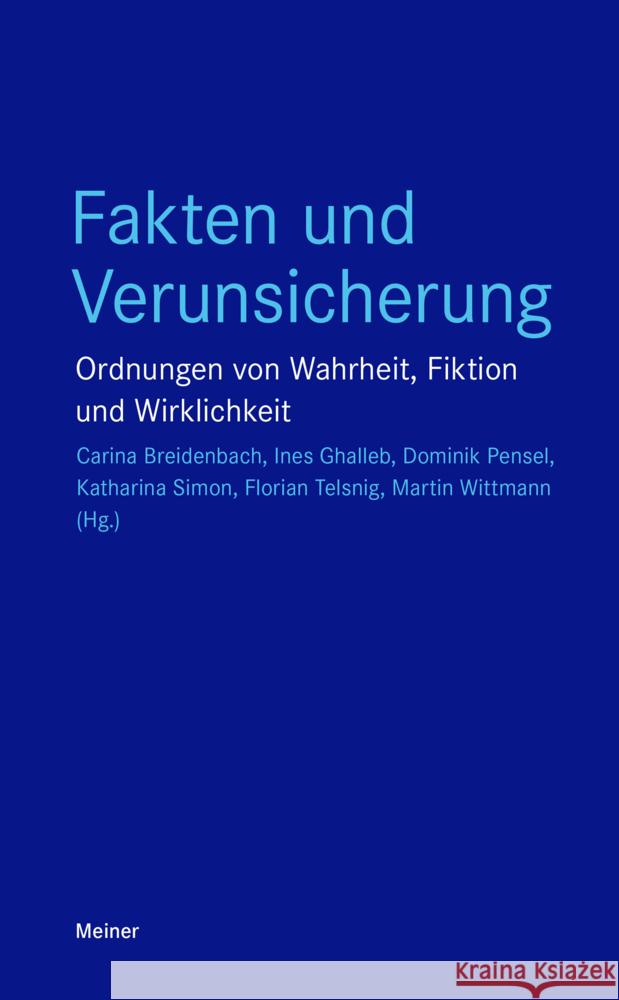 Fakten und Verunsicherung  9783787340545 Meiner - książka