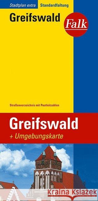 Falk Plan Greifswald : Mit Umgebungskarte. Straßenverzeichnis mit Postleitzahlen    9783827923431 Falk, Ostfildern - książka