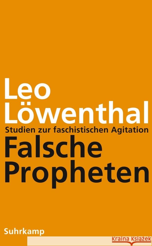 Falsche Propheten Löwenthal, Leo 9783518587621 Suhrkamp Verlag - książka