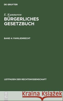 Familienrecht Erich Kummerow 9783111170114 De Gruyter - książka