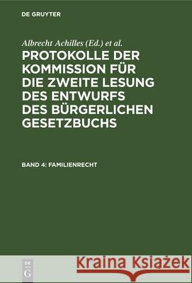 Familienrecht Deutsches Reich Kommission F Albrecht Achilles Albert Gebhard 9783112326893 de Gruyter - książka