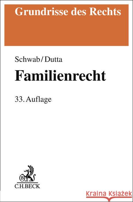 Familienrecht Schwab, Dieter, Dutta, Anatol 9783406831829 Beck Juristischer Verlag - książka