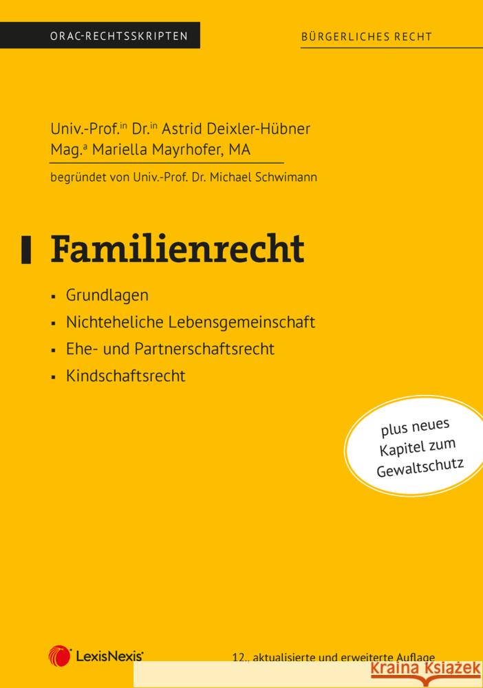 Familienrecht (Skriptum) Deixler-Hübner, Astrid, Mayrhofer, Mariella 9783700790747 LexisNexis Österreich - książka