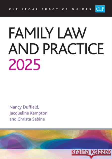 Family Law and Practice 2025: Legal Practice Course Guides (LPC) Duffield 9781805021490 College of Law Publishing - książka