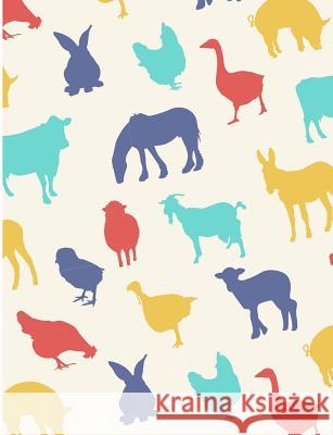Farm Animal Pattern: Farm-yard Animals College Ruled Line Notebook Jen Sterling 9781073046546 Independently Published - książka