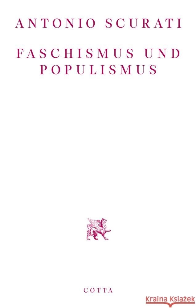 Faschismus und Populismus Scurati, Antonio 9783768198615 Klett-Cotta - książka