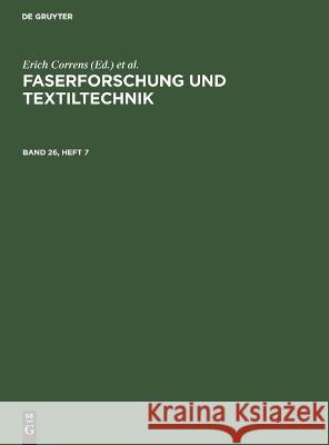 Faserforschung und Textiltechnik No Contributor   9783112652176 de Gruyter - książka