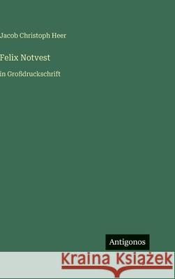 Felix Notvest: in Gro?druckschrift Jacob Christoph Heer 9783566111229 Antigonos Verlag - książka