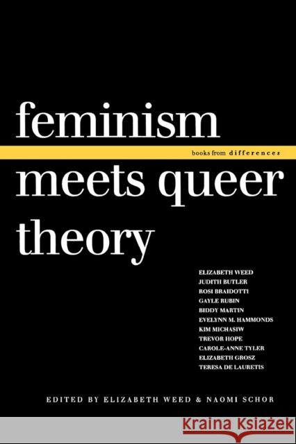 Feminism Meets Queer Theory Naomi Schor Elizabeth Weed 9780253211187 Indiana University Press - książka