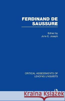 Ferdinand de Saussure John Joseph 9780415465465 Routledge - książka