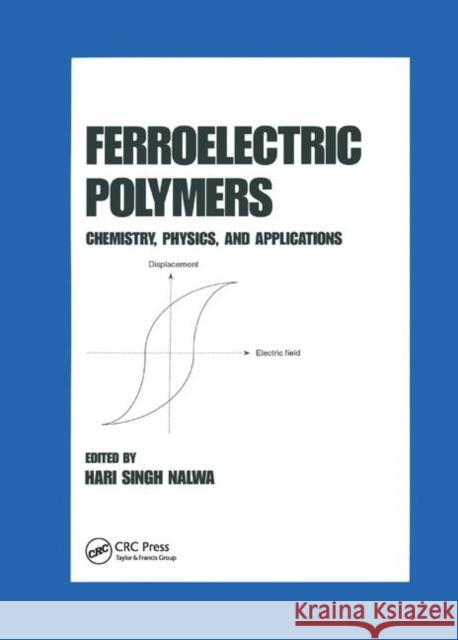 Ferroelectric Polymers: Chemistry: Physics, and Applications Hari Singh Nalwa 9780367401689 CRC Press - książka