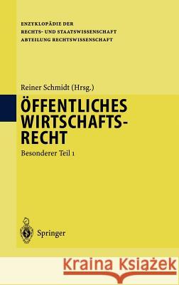 Öffentliches Wirtschaftsrecht: Besonderer Teil 1 Schmidt, Reiner 9783540586302 Springer - książka