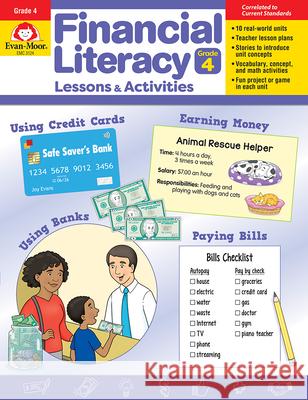 Financial Literacy Lessons and Activities, Grade 4 - Teacher Resource Evan-Moor Corporation 9781645142683 Evan-Moor Educational Publishers - książka