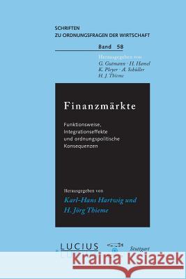 Finanzmrkte H. Jorg Thieme Karl H. Hartwig 9783828200944 de Gruyter - książka