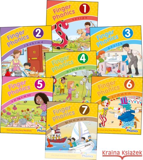 Finger Phonics Books 1-7: in Precursive Letters (British English edition) Sue Lloyd 9781844146505 Jolly Learning Ltd - książka