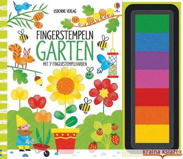 Fingerstempeln - Garten : Mit 7 Fingerstempelfarben Watt, Fiona 9781782327578 Usborne Verlag - książka