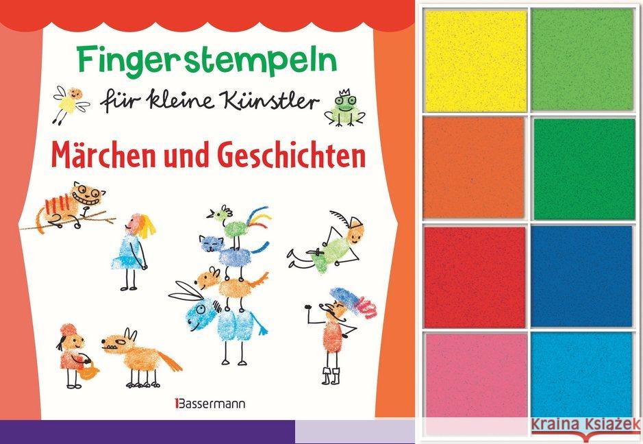 Fingerstempeln für kleine Künstler - Märchen und Geschichten : Mit acht Fingerstempelfarben Pautner, Norbert 9783809439950 Bassermann - książka