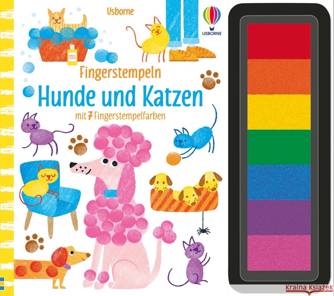 Fingerstempeln: Hunde und Katzen  9781035701179 Usborne Verlag - książka