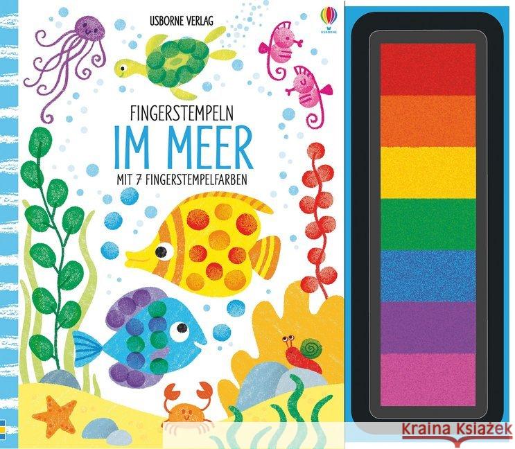 Fingerstempeln: Im Meer : Mit 7 Fingerstempelfarben Watt, Fiona 9781789412666 Usborne Verlag - książka