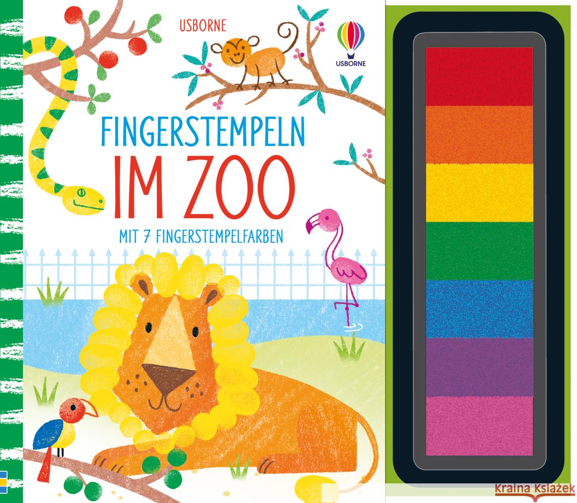 Fingerstempeln: Im Zoo Watt, Fiona 9781789418514 Usborne Verlag - książka