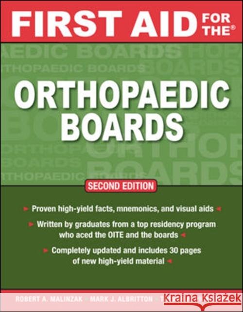 First Aid for the Orthopaedic Boards, Second Edition Robert Malinzak 9780071598941  - książka